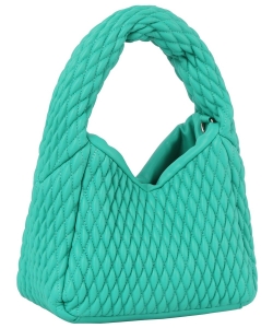 Quilted Single Handle Mini Tote Bag JYE-0498 EMERALD